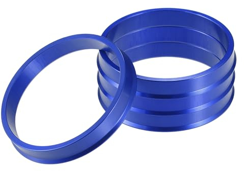 A ABSOPRO Radnaben-Zentrierringe OD 72,6 mm auf ID 67,1 mm Radnaben-Zentrierringe Radsitz-Zentrierungsabstandshalter aus Aluminiumlegierung Blau (Set aus 4 Stück)