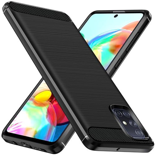 ivoler Silikon Hülle für Samsung Galaxy A71 4G, [Militärischer Schutz] Stoßfest Handyhülle, Dünne Weiche Flexible TPU Kratzfest Schutzhülle Anti-Fingerabdruck Case Cover, Schwarz