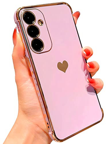 Vepbk Cover per Samsung Galaxy A35 5G, Cover Custodia Silicone Morbido TPU Cuore Disegni Case Colorate Resistente Sottile Gomma Morbida Antiurto Cover Custodia per Samsung Galaxy A35 5G,Viola
