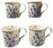 Tamersgifts Set of 4 Floral Mugs Set 330ml Fine China Coffee Tea Cups Home (Bluebells)