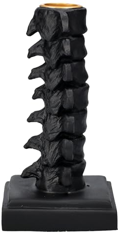 Wirbelsäulen Kerzenhalter 'Vertebrae' schwarz - 13,5 cm hoch, Gothic Kerzenständer, Knochen