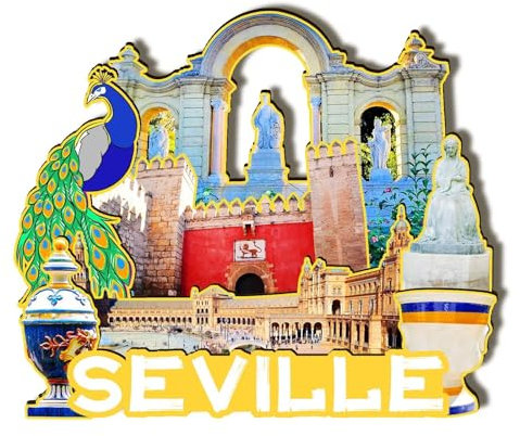 Orlaybar 683 Dekorativer Magnet in Sevilla, Spanien, 3D-Kühlschrank, Stadt, Reise, Souvenir, Touristengeschenke, handgefertigtes Handwerk, Kühlschrankmagnet, Heimdekoration