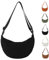 Uwiyo Halbmond Tasche Damen Cord Crossbody Moon Bag Hobo Halfmoon Bag Halbmond Umhängetasche Dumpling Schultertasche mit verstellbarem Gurt für Damen Mädchen (Schwarz)