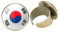 GONMFKM Modische Knöchelringe Mit Südkorea-Flagge – Vintage-Glas, Rund, Fußball-Textur, Charm, Öffnende Fingerringe, Stapelbare Ringe Für Damen Und Herren, Unisex, Verstellbare Bandringe, Schmuck, G