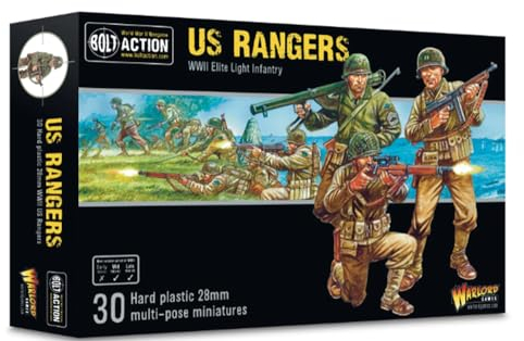 Warlord Games US Rangers Infantry – US Army 28 mm Scale Miniature in plastica per Bolt Action altamente dettagliate Seconda Guerra Mondiale Miniature per Wargaming da tavolo