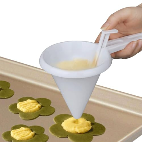 FIYSON Lot de 4 entonnoirs à piston, distributeurs de pâte, en plastique, pour crêpes et crêpes - Réglable - Entonnoir de remplissage - Pour la maison, la cuisine, la boulangerie, les gâteaux, les