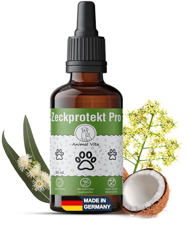 Animal Vita® Spot on für Hunde [Jahresvorrat] Zeckenmittel für Hunde, Zuverlässiger Zeckenschutz mit Bio Kokosöl und Margosa, Natürliches Spot on gegen Zecken, Milben und Flöhe