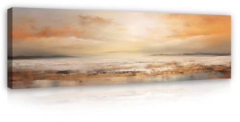 WallArena - Leinwand Bilder - Strand Meer Abstrakt Loft - 145x45 cm Leinwandbilder - Bild auf leinwand - Wandbild XXL groß Wandbilder für Wohnzimmer Schlafzimmer Wohnzimmerbilder Modern