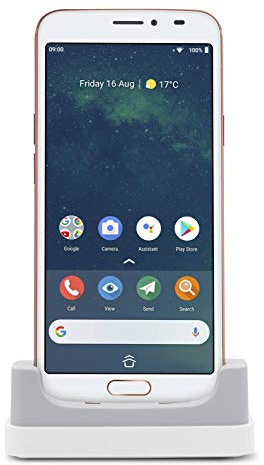 Doro 8080 Unlocked 16 MP Camera Smartphone for Seniors with 5.7 Display, GPS Localisation (White/Copper) (Renewed) - No cradle