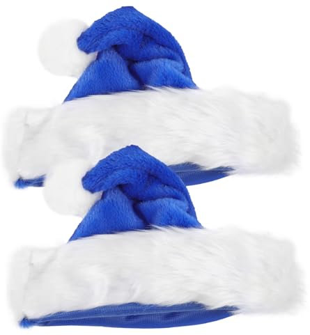 Ciieeo 4 Stück weihnachtsdekoration hut weihnachtsfeier liefert Unisex-Weihnachtsmütze kinder weihnachtsmütze weihnachtsmützen kinder Nikolausmütze Männer Santa blaue Mütze Stoff
