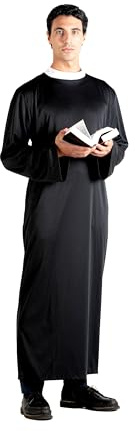 Priester Kostüm Verkleidung Mann Erwachsene (Einheitsgröße), Schwarz