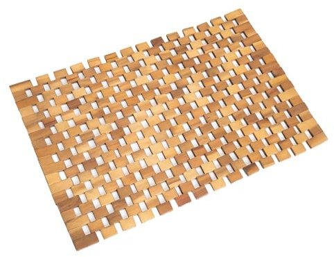 GREEN ALLUVIUM Acacia Wood Bath Mat - Non Slip Sturdy Wooden Bathroom Mat - Outdoor Wooden Shower Mat for Indoor & Outdoor Shower, Spa, Sauna, Cold Plunge, Camping 20 x 32