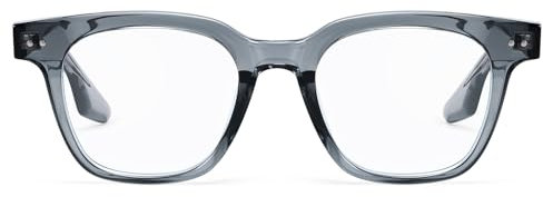 Dollger Blaulichtfilter Brille Damen Herren Übergroße Computerbrille Gaming Schutzbrille Blaulichtbrille ohne Sehstärke Blue Light Blocking Glasses Grau