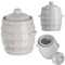 KADAX Pot en grès, pot en céramique dense, avec gouttière et couvercle, passe au lave-vaisselle, pot à fermentation pour concombres, crème, 5 l