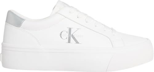 Calvin Klein Damen Vulc Flatf LTH Silver Logo Tag Yw0yw01877Low Top