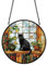 PLIGREAT Black Cat Stained Suncatchers Glass Sun Catchers Bookshelf Acrylic Light Catcher Patio Garden Hanging Tree Ornaments for Living Room Bedroom Window Decoration Wall Art Decor Memorial Gifts