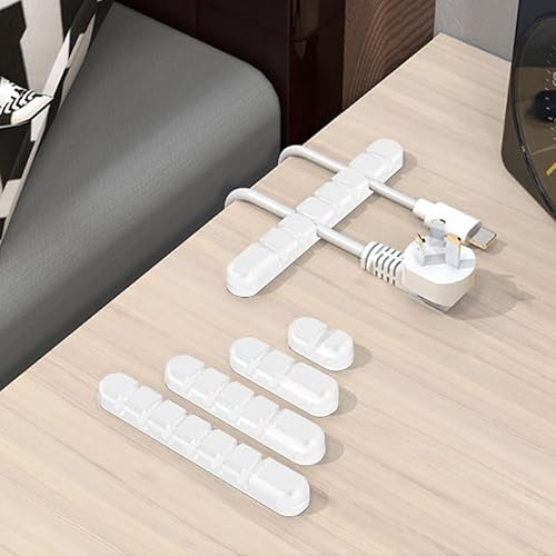 Kabelhalter Kabelclips, 5 Stück Kabelmanagement, Mit 2 Farben von kabel organizer für Schreibtisch, Netzkabel, USB Ladekabel, Ladegeräte, Audiokabel, Büro und Privatanwender