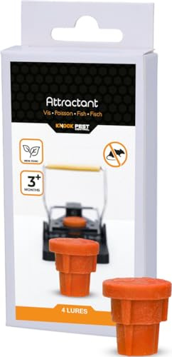 Knock Pest Control Mäuse Lockstoff - Für die Überwachung von Mäusen oder Ratten - Wirksam für bis zu 3 Monate - 4 Stück - Fisch