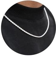 RANKEEF 2/3/4 mm Sterlingsilber-Halskette für Herren, Seilkette für Herren, Silberkette, gedrehte Seilkette, Geschenke für Frauen, Ehemann, Freund