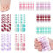 DEFGNOP 8 Fogli 136 Pezzi Smalto Adesivo Per Unghie Di Colore Gradiente, Unghie Adesive, Strisce Gel Nail Stickers, Art Autoadesivi Unghie Decorazione Diy, Non Si Indurisce Sotto A Luce Uv