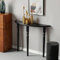 SEIFE Consolle a mezzaluna con anta stretta, tavolo decorativo semicircolare in legno massello, tavolo da divano a mezzaluna(Black,70x25x90cm)