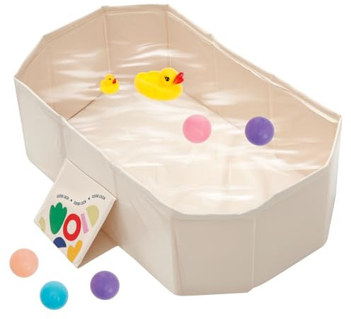 Baignoire pliable pour bébé de 0 à 8 ans - Baignoire intégrée avec vis de vidange - Blanc tufty