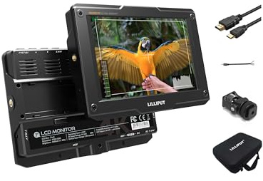 Senkut Lilliput H7 7 Inch 4K DSLR Field Monitor Ultra Bright 1800nit HDMI Input Output 1920x1200 IPS HDR, 3D-LUT & Color Space,Level Meter,Histogram,Focus Peaking Dual Battery Plate (H7 HDMI)
