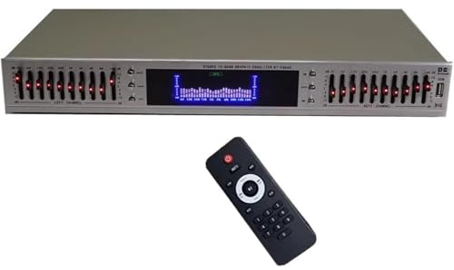 COYEUX 20-Band-HiFi-Audio-Equalizer, digitaler grafischer Equalizer, HiFi-Audio-Tuning, integriertes Bluetooth/USB, mit Fernbedienung, für Tonstudios