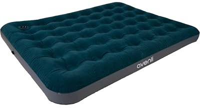 AVENLI Luftmatratze Camping Queen-Size 203x152x22 cm, Gästebett 2 Personen, integrierte Fußpumpe, CloudCoil, beflockt, bis 300 kg, grün/grau