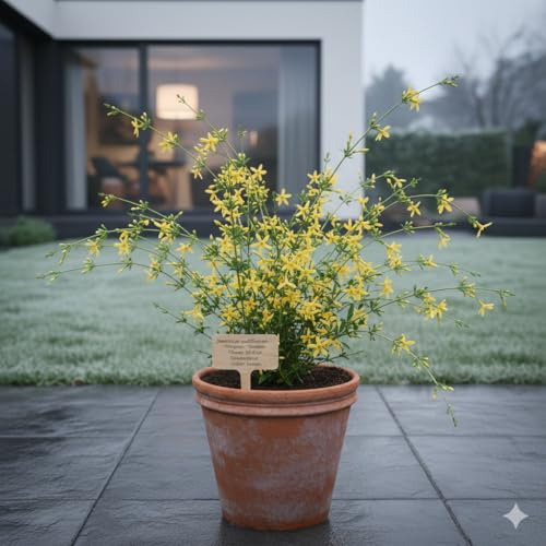 Winterjasmin Pflanze, Jasminum nudiflorum, 30-50cm, Winterhart, Gelber Jasmin
