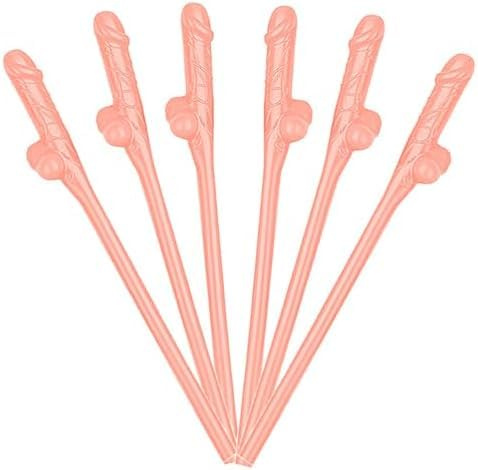 Skin Color Party Straws,10PCS Hen Party Hard Plastic Straws, Reusable Only Straws for Parties, Girls Cocktail Night Novelty Party Accessories for Bar Bachelorette Party Birthday Wedding