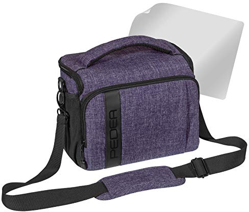 PEDEA DSLR-Kameratasche Fashion mit Displayschutzfolie für Fujifilm XF10 / Sony Alpha 5000 / Canon EOS 5D Mark IV 6D 600D 700D / Nikon D5000 D5100 D7200 / Panasonic Lumix DMC G5 GF7, Gr. XL lila