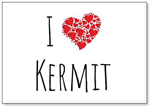 Mundus Souvenirs - Ich Liebe Kermit, Kühlschrankmagnet (Design 3)