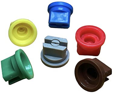 6 Spraying Fan Nozzle Tips for Knapsack Sprayer, Flat Fan 110 Degrees nozzles, One of Each Colour, Spray Nozzle Tips, PTO Powered Sprayers