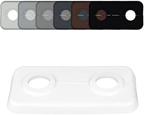 FUX 5 STÜCK Doppel Heizungsrohr Rosette, 12mm - 21,3mm, 2-teilig, Heizung, Rohrabdeckung, Abdeckrosetten, Verkleidung, Heizkörper Rosetten, weißes Polypropylen, weiss (21,3mm)