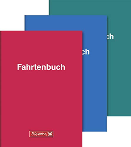 Brunnen 1010150 Fahrtenbuch A5, Kartoneinband, 16 Blatt (Rot, 1 Fahrtenbuch)