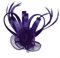 Pince Broche Mariage Fleur Sisal Plumes Rose Satiné Bleu Marine