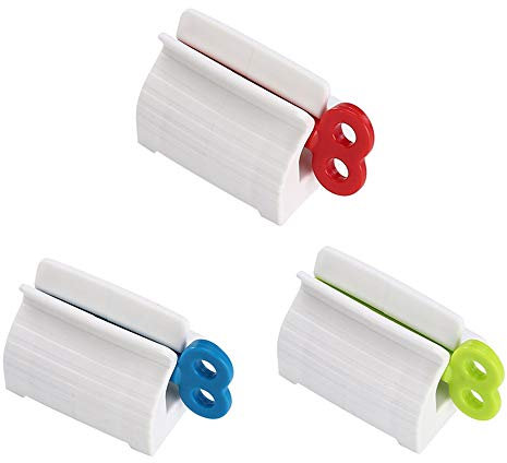 Cosswe 3-Piece Toothpaste Squeezer - Rolling Tube Holder & Rotating Dispenser