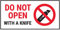 VSafety Do Not Open With A Knife Aufkleber, Rot, 51 x 25 mm, 250 Stück