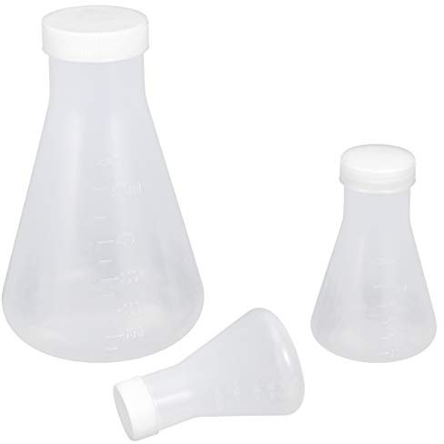MILISTEN 3Pcs Erlenmeyer Flask Plastic Flask Conical Flask for Laboratory Students Kids Educational Learning Toys (White 50ml+100ml+500ml)