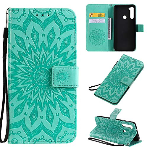 CHcase Cover per Xiaomi Redmi Note 8T Custodia Portafoglio a Libro in Pelle Flip Cover con Porta Carte, Chiusura Magnetica Case Antiurto per Xiaomi Redmi Note 8T - Verde