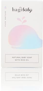 Hagi Baby | Natürliche Babyseife mit Reisöl | Sicher für die Haut | Vegan | 100g