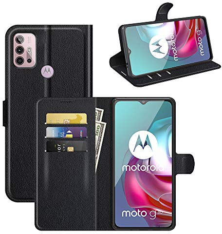 Fertuo Coque pour Motorola Moto G30 / Moto G10 / Moto G20, Antichoc Portefeuille Étui Housse en Cuir à Rabat Flip Cover Case avec Porte Carte, Béquille, Boucle Magnétique pour Moto G30 / G10, Noir