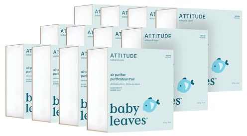 ATTITUDE Purificador de aire para bebé, carbón activado, captura olores persistentes, a base de plantas y minerales, vegano, Good Night, 8 onzas (paquete de 12)