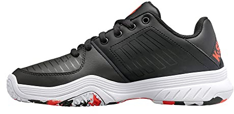 K-Swiss Jungen Court Express Omni Tennisschuh, Jet Black White Spicy Orange Marble, 36 EU