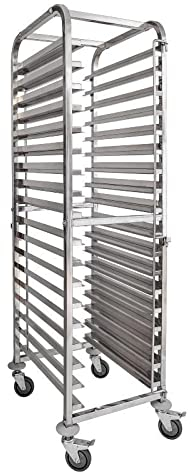 METRO Professional 2-in-1-Regalwagen GN 1/1 GSC101821, 18 Niveaus, Edelstahl, 60,5 x 46,3 x 175 cm, silber