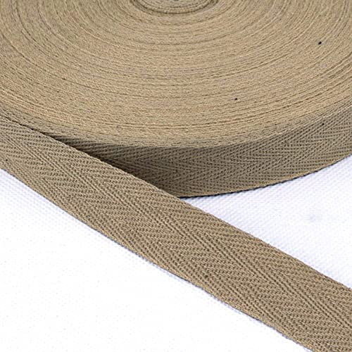 Baumwolle Schrägband,25 Yards x 20mm Einfassband Köperband Nahtband Baumwollband Textilband Fischgrätenband Köperband Wimpelband Twillband Webbing Band für Schneidern DIY-Nähen Basteln,Kamel