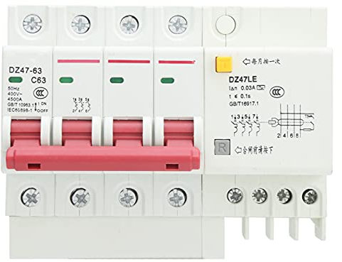 Interruttore automatico, interruttore differenziale, Dz47le‑63 4p 6‑63a interruttore automatico differenziale Protezione da sovraccarico
