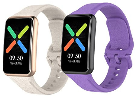 Kcdream 2 Pièces Bracelets Compatible avec Oppo Watch Free, Sport Bracelet de Silicone Souple de Remplacement Bande de Remplacement pour Oppo Watch Free
