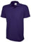 Mens & Womens Classic Polo Shirt Short Sleeve Plain Tee Top Casual Work Sports (L, Purple)
